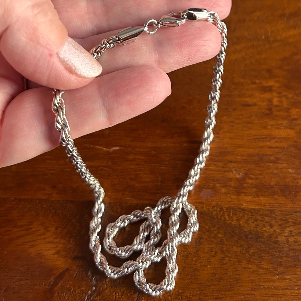 New Elegant Silver Plated Rope Link Chain Necklace